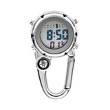 Maxbell Digital Carabiner Watch Clip Unisex Pocket Watch Luminous for Outdoor Sports Blue