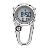 Maxbell Digital Carabiner Watch Clip Unisex Pocket Watch Luminous for Outdoor Sports Blue