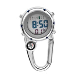 Maxbell Digital Carabiner Watch Clip Unisex Pocket Watch Luminous for Outdoor Sports Blue