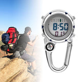 Maxbell Digital Carabiner Watch Clip Unisex Pocket Watch Luminous for Outdoor Sports Blue