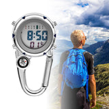 Maxbell Digital Carabiner Watch Clip Unisex Pocket Watch Luminous for Outdoor Sports Blue