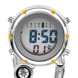 Maxbell Digital Carabiner Watch Clip Unisex Pocket Watch Luminous for Outdoor Sports Yellow