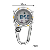 Maxbell Digital Carabiner Watch Clip Unisex Pocket Watch Luminous for Outdoor Sports Yellow