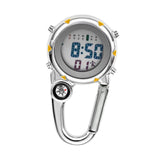 Maxbell Digital Carabiner Watch Clip Unisex Pocket Watch Luminous for Outdoor Sports Yellow