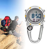 Maxbell Digital Carabiner Watch Clip Unisex Pocket Watch Luminous for Outdoor Sports Yellow