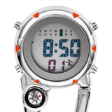Maxbell Digital Carabiner Watch Clip Unisex Pocket Watch Luminous for Outdoor Sports Orange