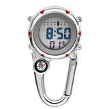 Maxbell Digital Carabiner Watch Clip Unisex Pocket Watch Luminous for Outdoor Sports Orange