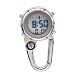 Maxbell Digital Carabiner Watch Clip Unisex Pocket Watch Luminous for Outdoor Sports Orange