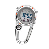 Maxbell Digital Carabiner Watch Clip Unisex Pocket Watch Luminous for Outdoor Sports Orange