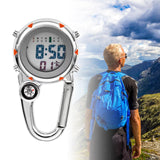Maxbell Digital Carabiner Watch Clip Unisex Pocket Watch Luminous for Outdoor Sports Orange