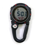 Maxbell Digital Carabiner Watch Clip Unisex Pocket Watch Luminous for Outdoor Sports Black