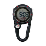 Maxbell Digital Carabiner Watch Clip Unisex Pocket Watch Luminous for Outdoor Sports Black