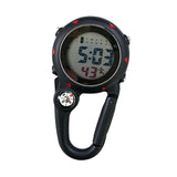 Maxbell Digital Carabiner Watch Clip Unisex Pocket Watch Luminous for Outdoor Sports Black