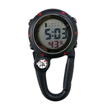Maxbell Digital Carabiner Watch Clip Unisex Pocket Watch Luminous for Outdoor Sports Black