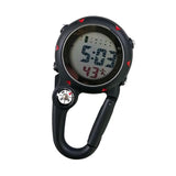 Maxbell Digital Carabiner Watch Clip Unisex Pocket Watch Luminous for Outdoor Sports Black