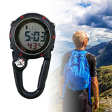 Maxbell Digital Carabiner Watch Clip Unisex Pocket Watch Luminous for Outdoor Sports Black