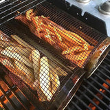 Maxbell Cylinder Barbecue Cooking Grill Grate Kabob Grilling Basket Cooking Tools S