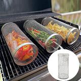 Maxbell Cylinder Barbecue Cooking Grill Grate Kabob Grilling Basket Cooking Tools S