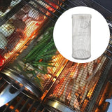 Maxbell Cylinder Barbecue Cooking Grill Grate Kabob Grilling Basket Cooking Tools S