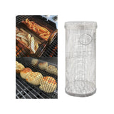 Maxbell Cylinder Barbecue Cooking Grill Grate Kabob Grilling Basket Cooking Tools S