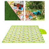 Maxbell Beach Blanket Machine Washable Camping Mat Picnic Outdoor Blanket for Sports 150cmx100cm  Small Green Leaves