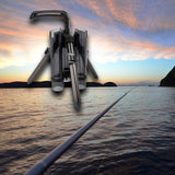 Maxbell Fishing Rod Tripod Bracket Lightweight Stand Holder Rack for Ship Boat gray short