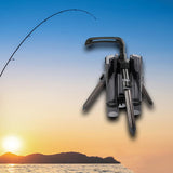 Maxbell Fishing Rod Tripod Bracket Lightweight Stand Holder Rack for Ship Boat gray short