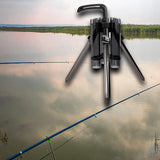 Maxbell Fishing Rod Tripod Bracket Lightweight Stand Holder Rack for Ship Boat gray long