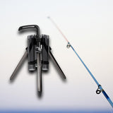 Maxbell Fishing Rod Tripod Bracket Lightweight Stand Holder Rack for Ship Boat gray long