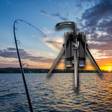 Maxbell Fishing Rod Tripod Bracket Lightweight Stand Holder Rack for Ship Boat gray long