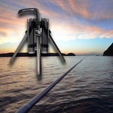 Maxbell Fishing Rod Tripod Bracket Lightweight Stand Holder Rack for Ship Boat gray long