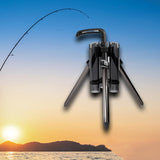 Maxbell Fishing Rod Tripod Bracket Lightweight Stand Holder Rack for Ship Boat gray long