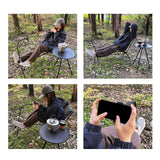 Maxbell Folding Chair Footrest Phone Holder Stand Camping Foot Stool for BBQ Picnic