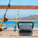 Maxbell Fishing Tackle Box Organizer Hard Case Portable Fishing Gear Tackle Box Gray