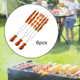 Maxbell 6x Roasting Sticks BBQ Skewers Barbecue Grill Forks for Grilling Outdoor