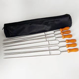 Maxbell 6x Roasting Sticks BBQ Skewers Barbecue Grill Forks for Grilling Outdoor
