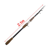 Maxbell Telescopic Fishing Rod Surf Casting Fishing Rod Carbon Fiber Lightweight 2.1m