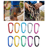 Maxbell 10Pcs D Shaped Carabiners Small Snap Hook Carabiner Clip for Backpack Bag