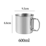 Maxbell Camping Cup Tea Water Cup 304Stainless Steel Portable for Backpacking Hiking 600ml