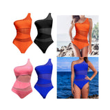 Maxbell Women Swimsuit Beachwear Padded Cup 1 Piece Bikini for Holiday Surfing Beach S Orange