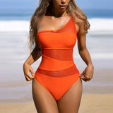 Maxbell Women Swimsuit Beachwear Padded Cup 1 Piece Bikini for Holiday Surfing Beach S Orange