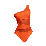 Maxbell Women Swimsuit Beachwear Padded Cup 1 Piece Bikini for Holiday Surfing Beach S Orange