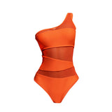 Maxbell Women Swimsuit Beachwear Padded Cup 1 Piece Bikini for Holiday Surfing Beach S Orange