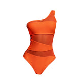 Maxbell Women Swimsuit Beachwear Padded Cup 1 Piece Bikini for Holiday Surfing Beach S Orange