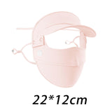 Maxbell Women Face Mask with Hat Brim Summer Breathable for Hiking Traveling Cycling Pink