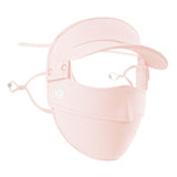 Maxbell Women Face Mask with Hat Brim Summer Breathable for Hiking Traveling Cycling Pink