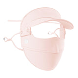 Maxbell Women Face Mask with Hat Brim Summer Breathable for Hiking Traveling Cycling Pink