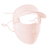 Maxbell Women Face Mask with Hat Brim Summer Breathable for Hiking Traveling Cycling Pink