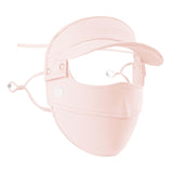 Maxbell Women Face Mask with Hat Brim Summer Breathable for Hiking Traveling Cycling Pink