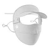 Maxbell Women Face Mask with Hat Brim Summer Breathable for Hiking Traveling Cycling Light Gray